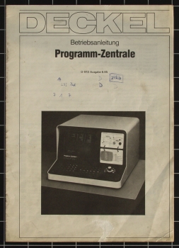 Deckel Programm-Zentrale Betriebsanleitung